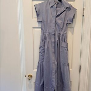 Julia Amory Light Blue Better Button-Up Dress